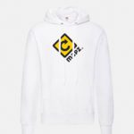 felpa con cappuccio hooded bianco graphid promotion