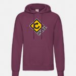 felpa con cappuccio hooded burgundy graphid promotion