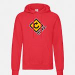 felpa con cappuccio hooded red graphid promotion