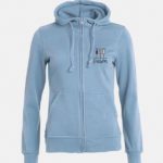 felpa hoody full zip donna azzurro