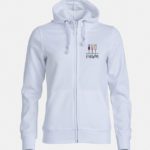 felpa hoody full zip donna bianco