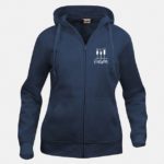 felpa hoody full zip donna blu