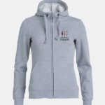 felpa hoody full zip donna grigio melange