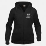 felpa hoody full zip donna nero