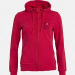 felpa hoody full zip donna rosso