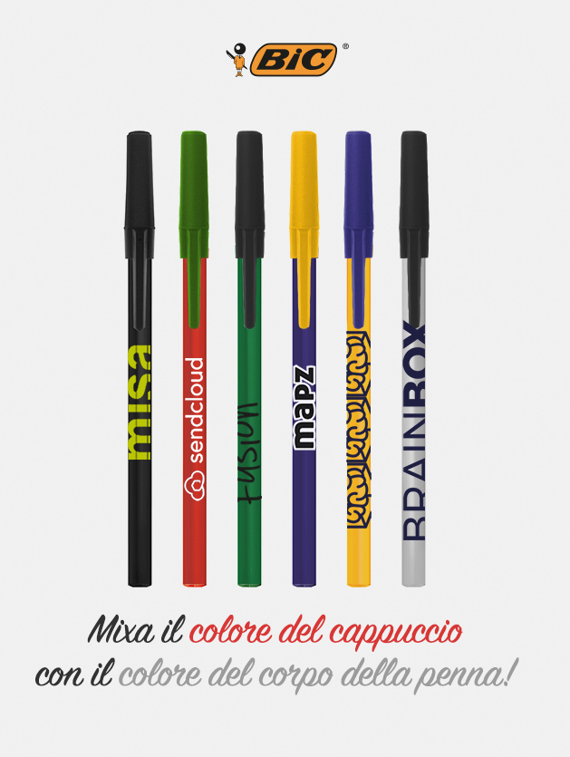 Penna Bic Round Stic personalizzata col tuo logo - Graphid Promotion